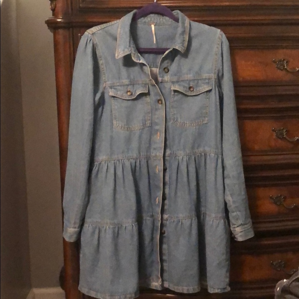 free people denim babydoll dreas